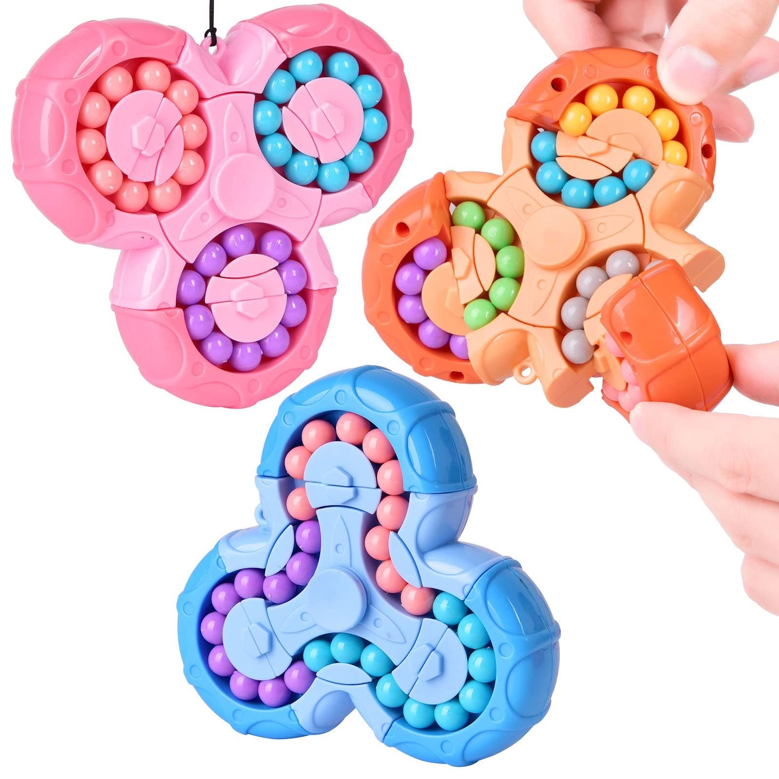 Magic Bean Puzzle Toy, Rotating Magic Bean Cube&Fidget Spinner Toys 2-in-1, Magic Ball Brain Teaser STEM Game, Gift For Kids Boys Girls, Teens And Adult For Birthday Christmas New Year