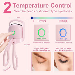 Eyelash Curler Portable Electric Heated Comb Eye Lash Long Lasting Eyelashes Curls