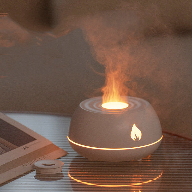 Flame Humidifier Aromatherapy Diffuser 7 Colors Light Home Air Humidifier 130ML USB Room Fragrance Essential Oil Diffuser