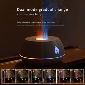 Flame Humidifier Aromatherapy Diffuser 7 Colors Light Home Air Humidifier 130ML USB Room Fragrance Essential Oil Diffuser